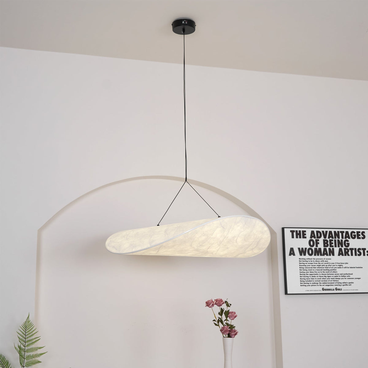 Luminette minimalistyczna lampa wisząca Jedwab morwowy