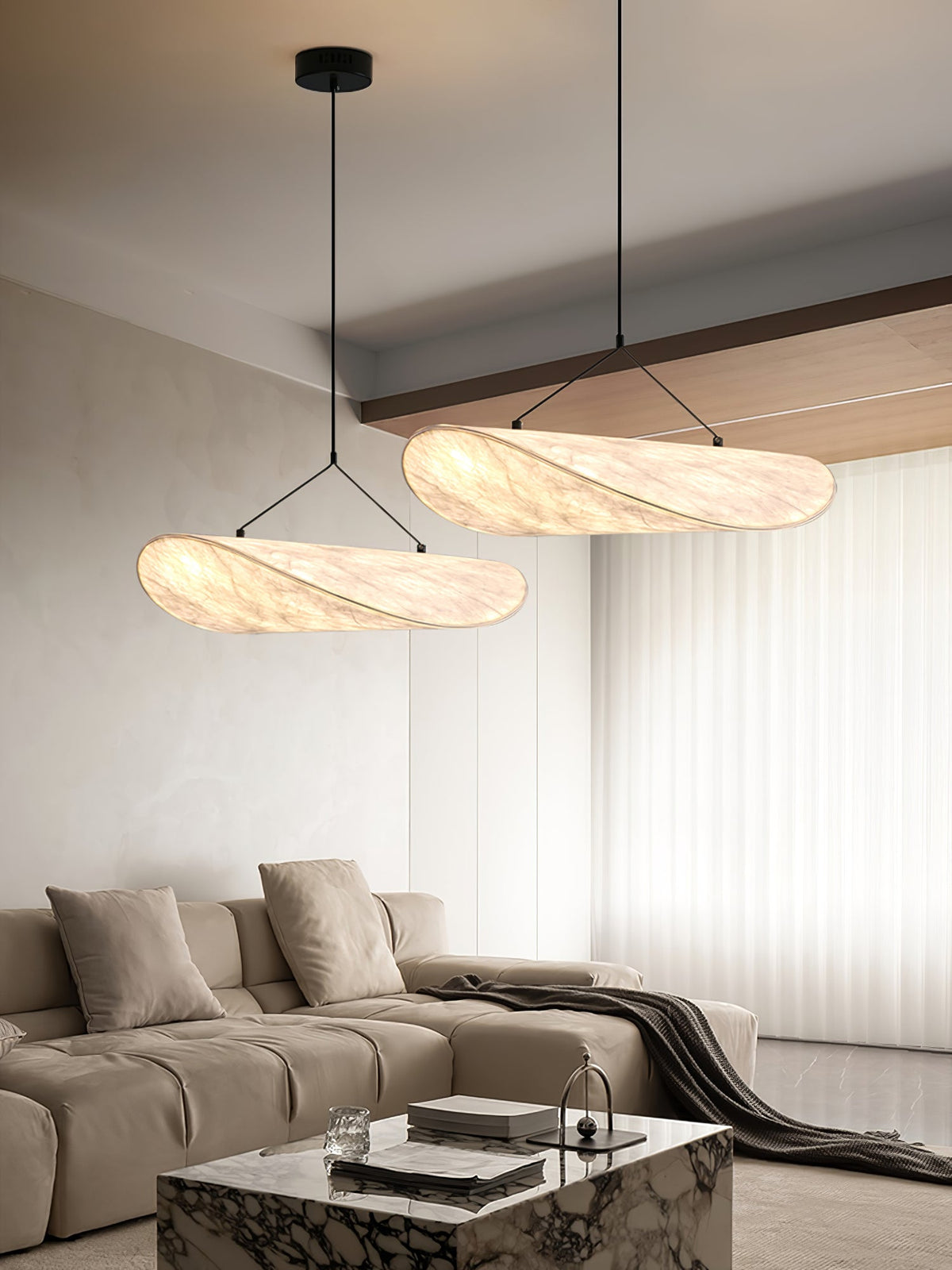 Luminette minimalistyczna lampa wisząca Jedwab morwowy