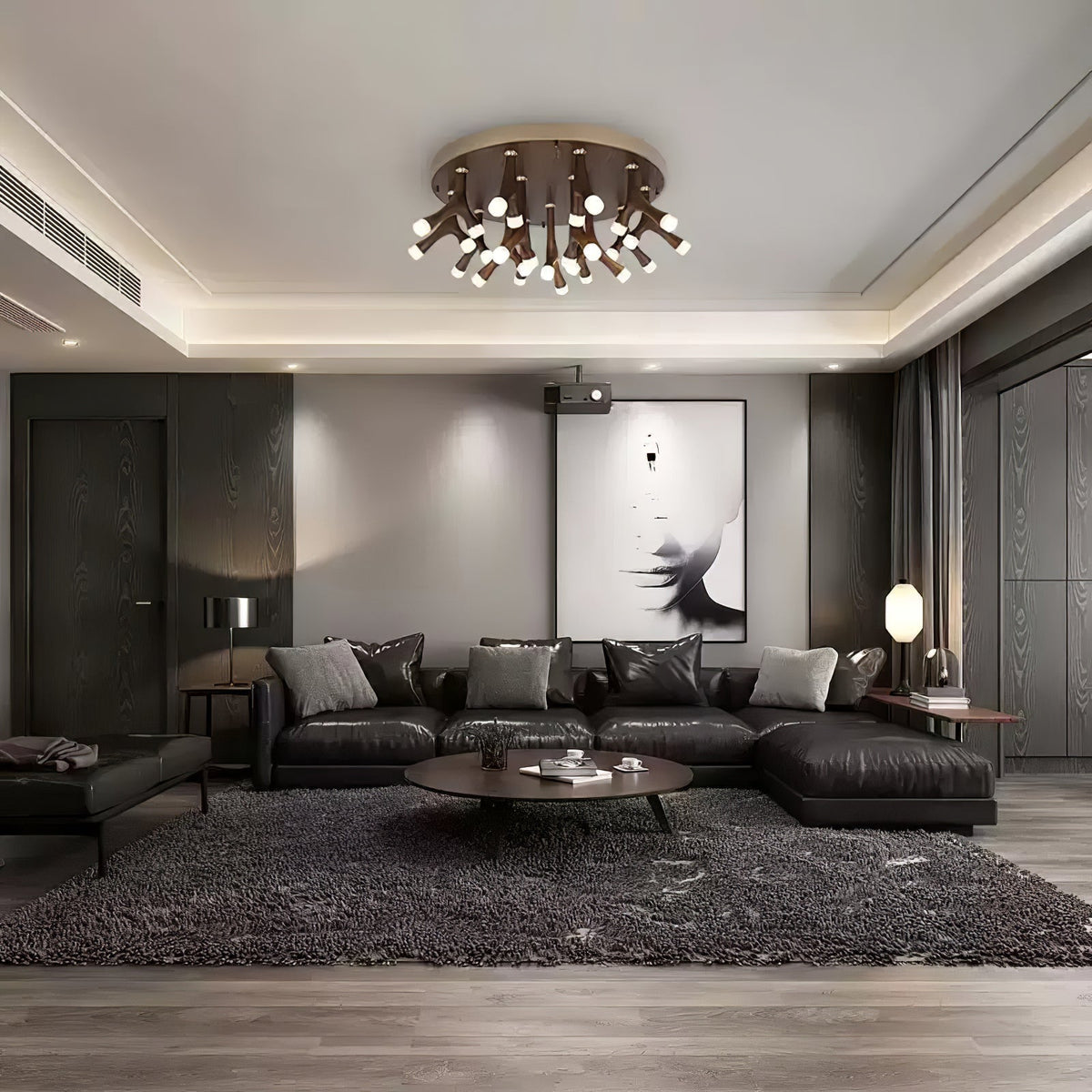 Vilorion nowoczesna lampa sufitowa z drewna w stylu naturalnym