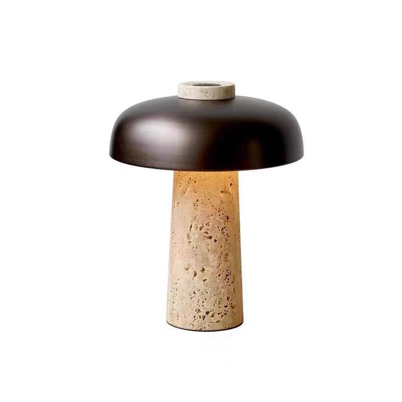 Tavivira lampa stołowa w kształcie grzybka z tawertynu
