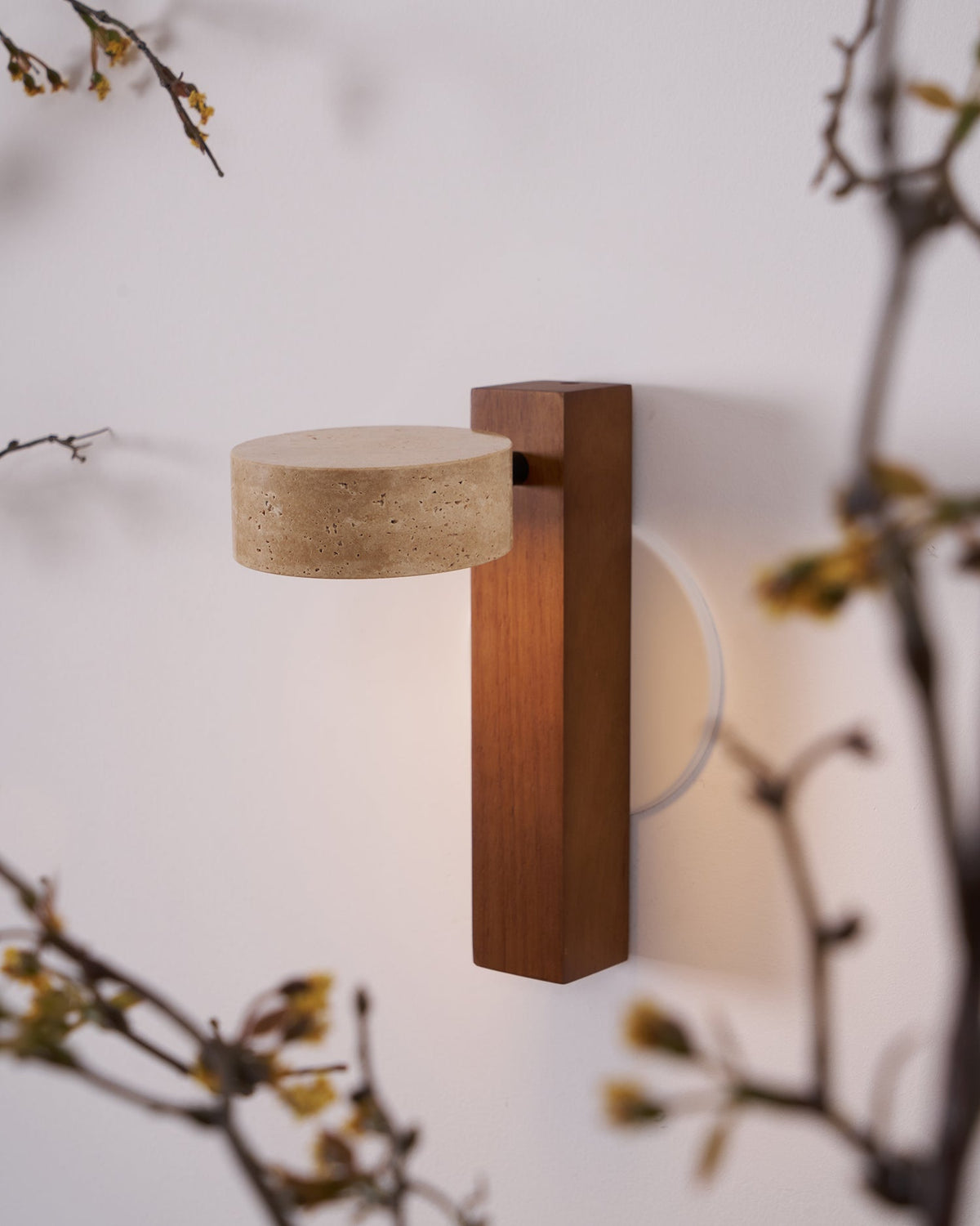 Tavalina Cylinder-Stack Travertine kinkiet