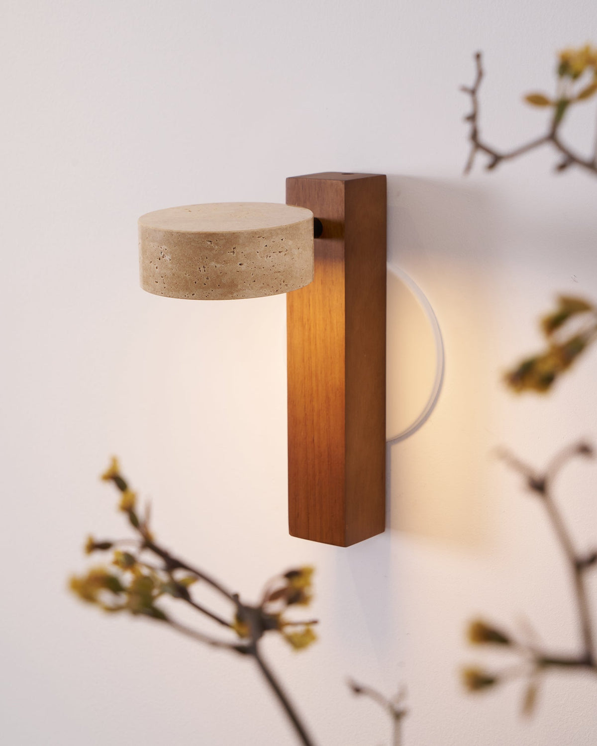 Tavalina Cylinder-Stack Travertine kinkiet