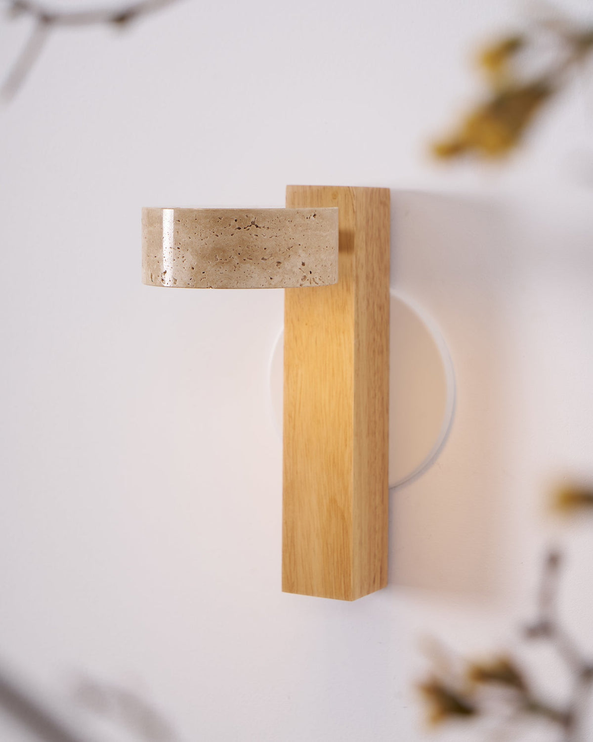 Tavalina Cylinder-Stack Travertine kinkiet