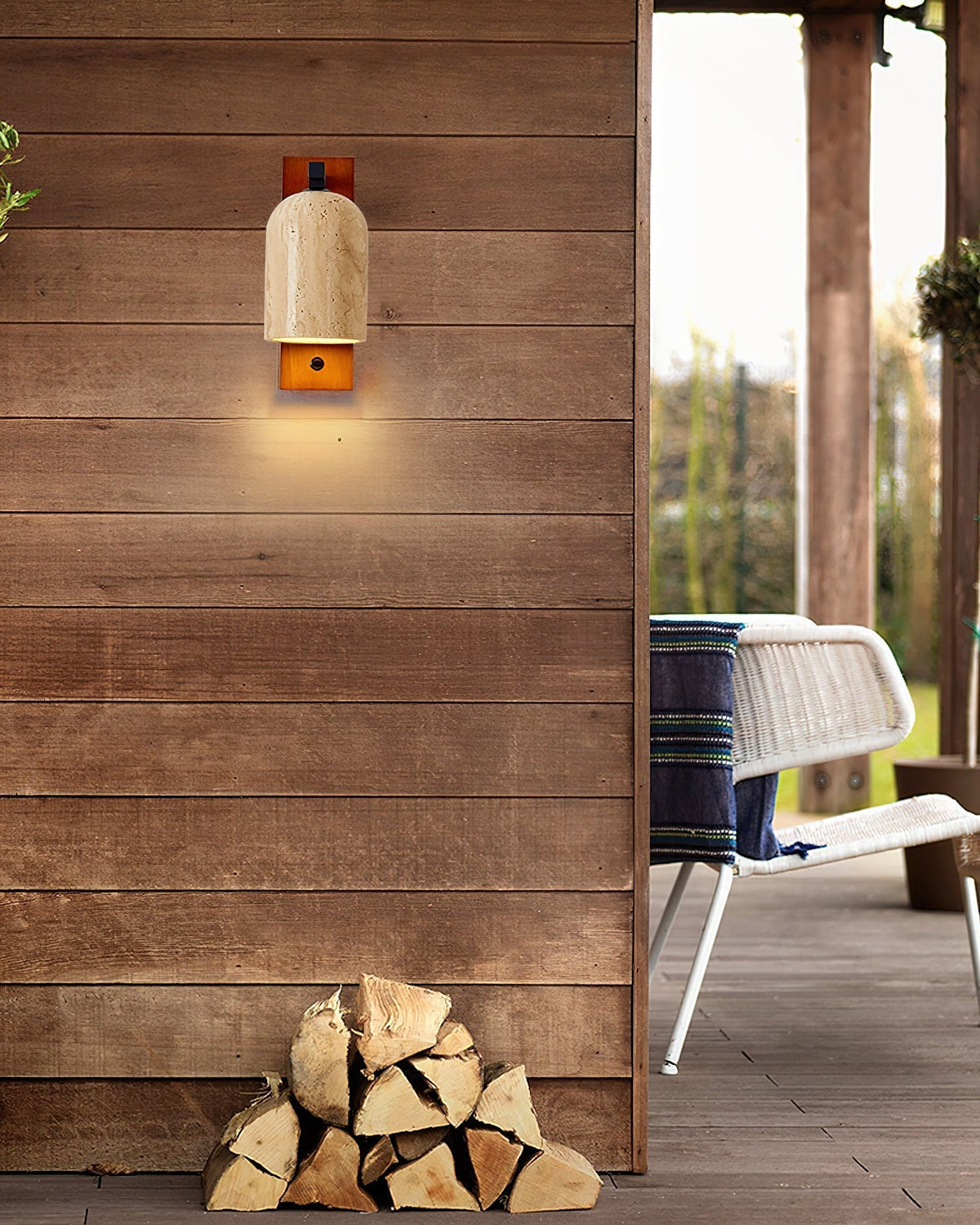 Cole kinkiet Travertine Bell