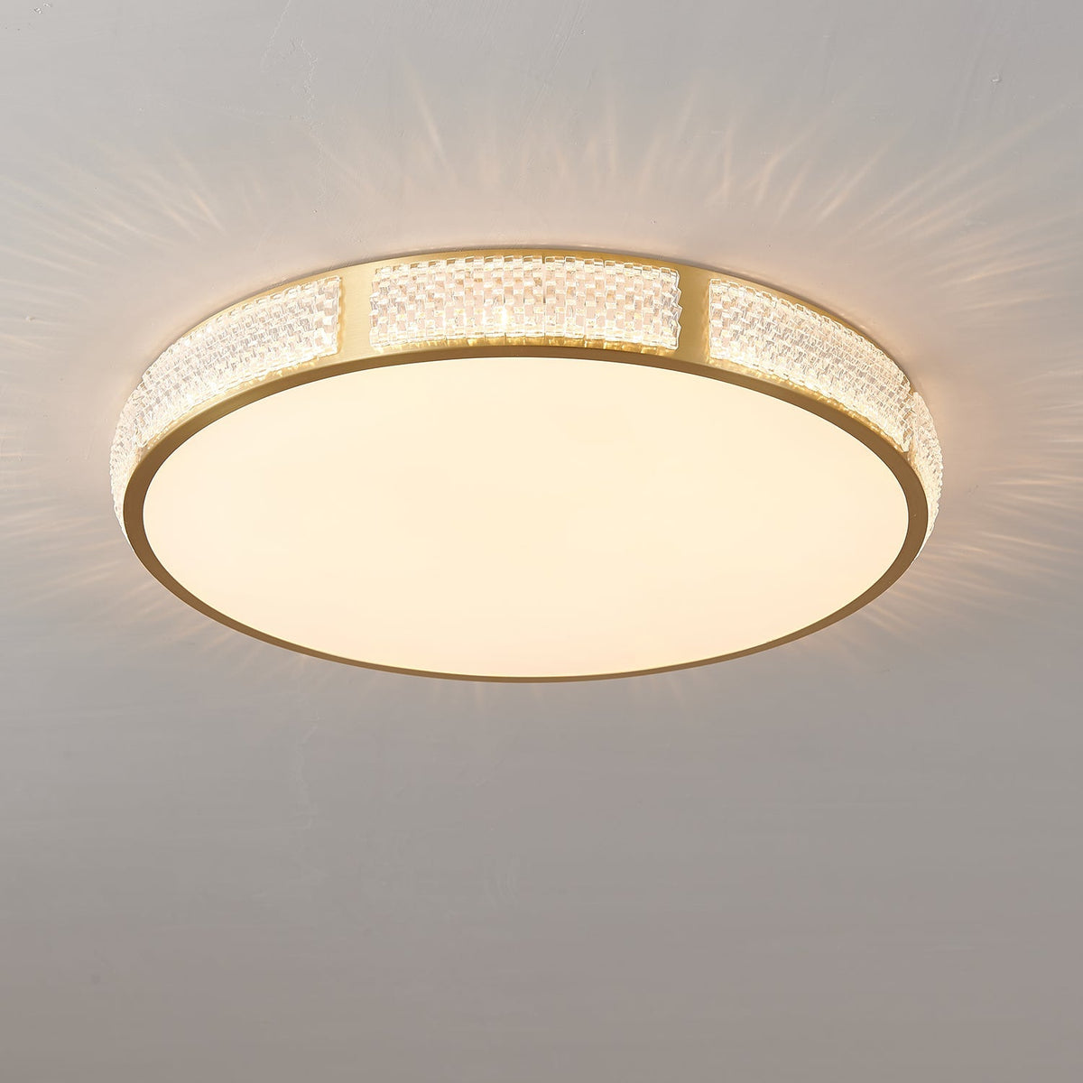Oriuina lampa sufitowa miedziana akrylowa nowoczesna