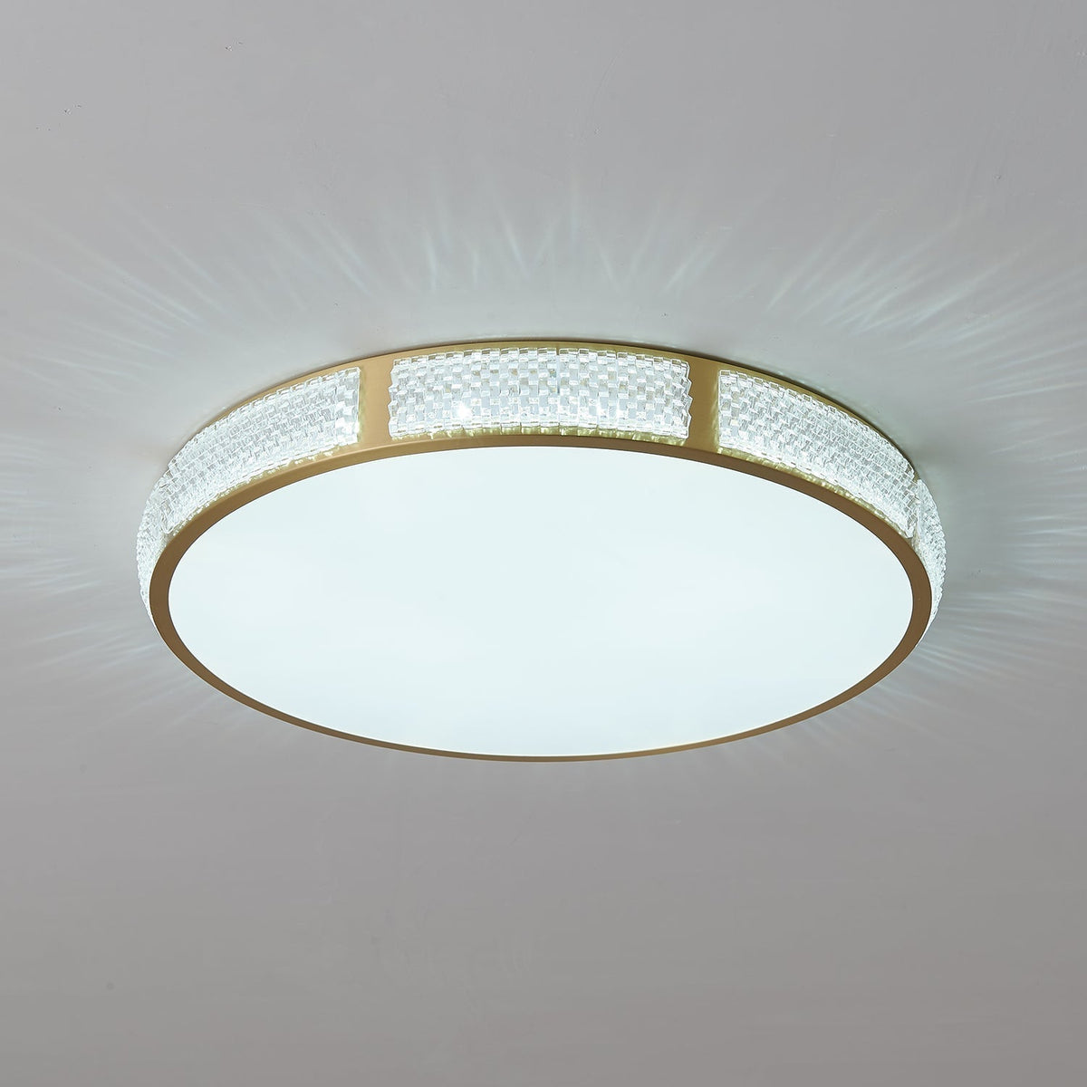 Oriuina lampa sufitowa miedziana akrylowa nowoczesna