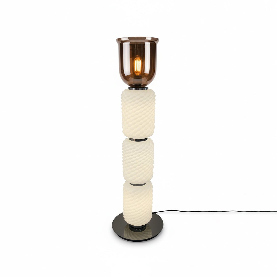 Valdorne teksturalna, warstwowa lampa wisząca ze szkła