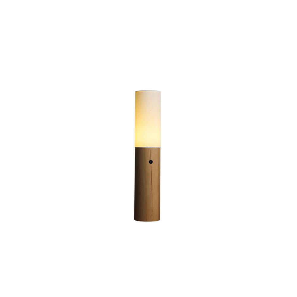 Viraalia kolumnowa lampa stojąca z drewna