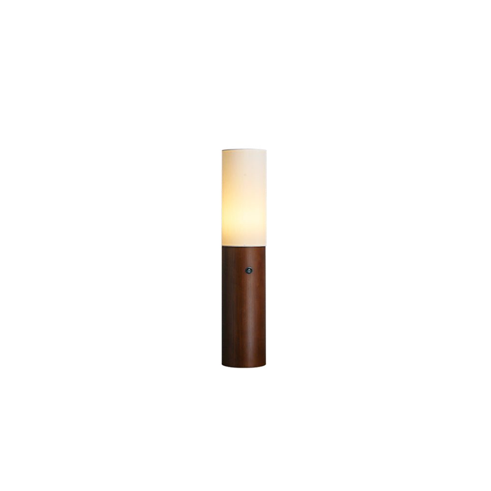 Viraalia kolumnowa lampa stojąca z drewna
