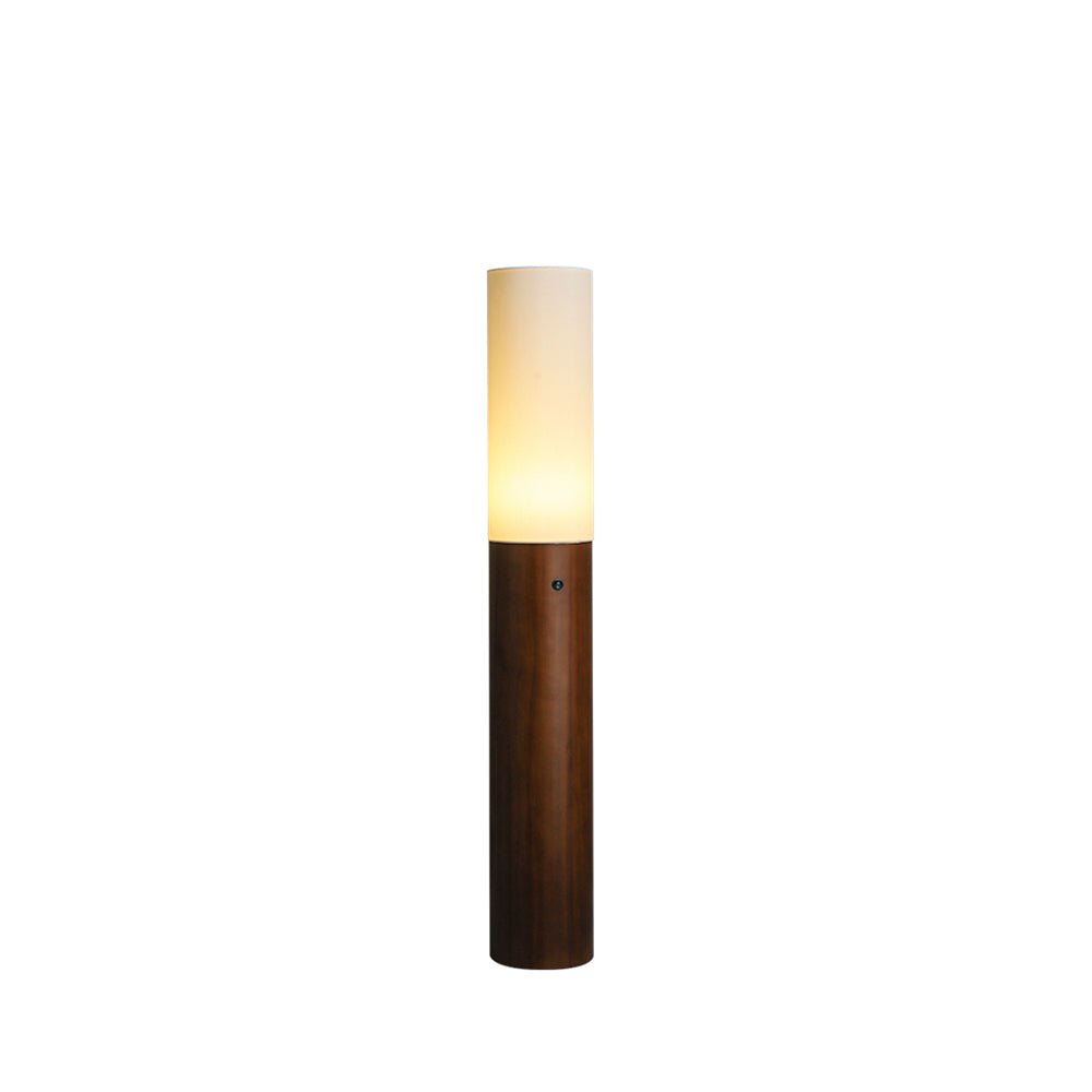 Viraalia kolumnowa lampa stojąca z drewna