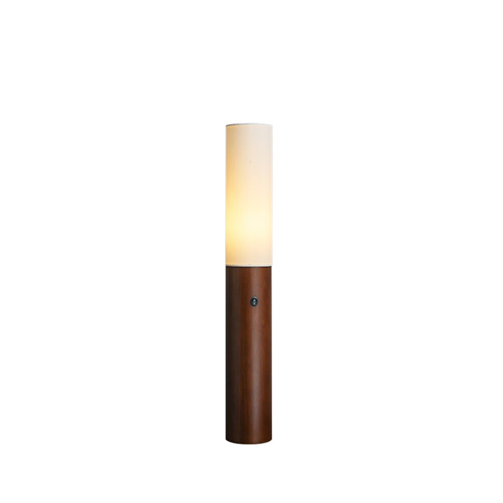 Viraalia kolumnowa lampa stojąca z drewna
