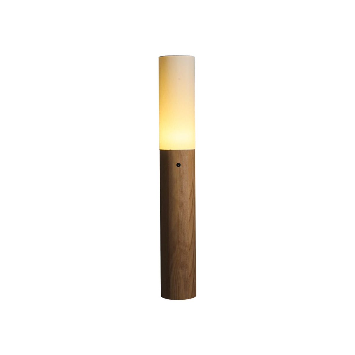 Viraalia kolumnowa lampa stojąca z drewna
