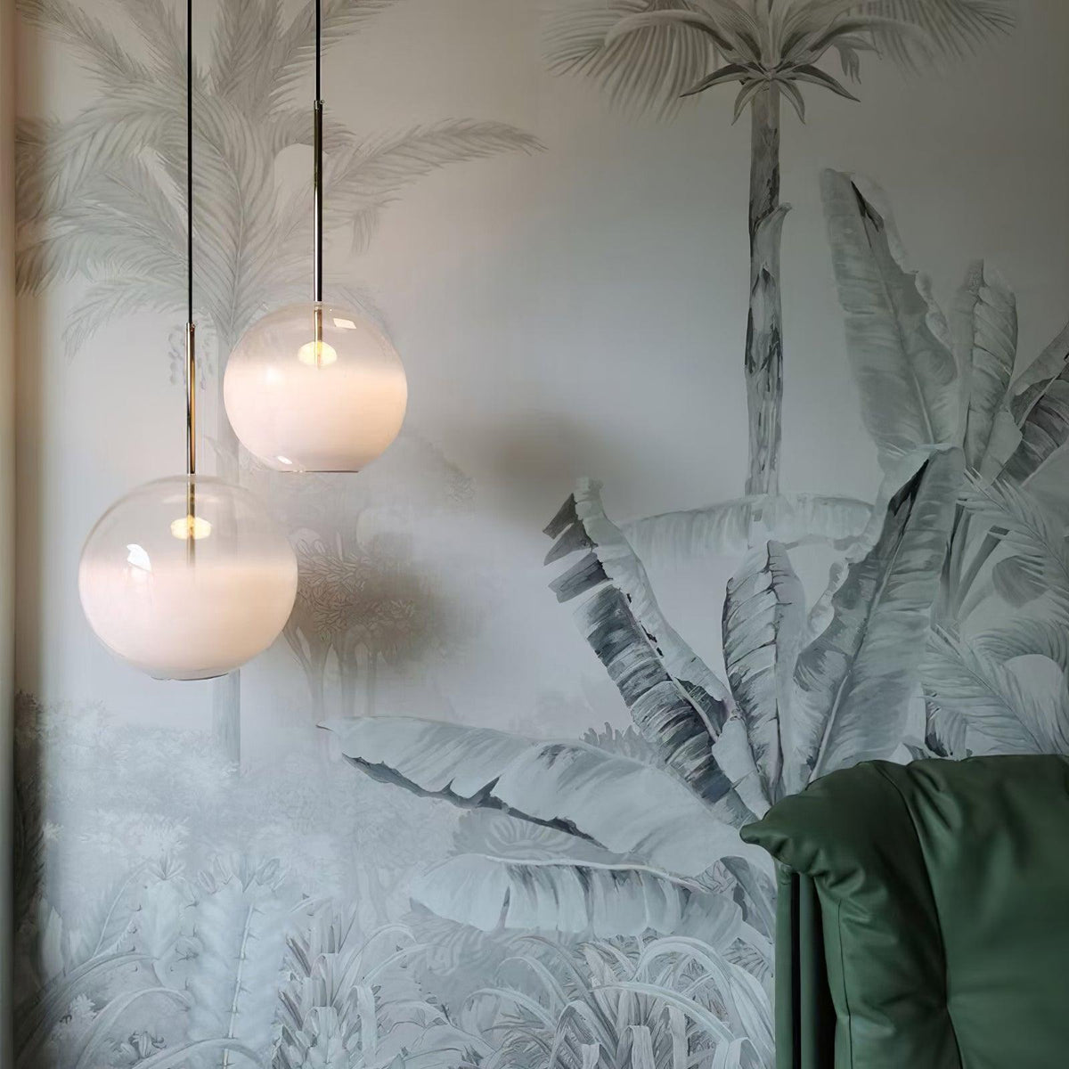 Lampa wisząca Celelaine ze szkła gradientowego w kolorze dymno-szarym do salonu