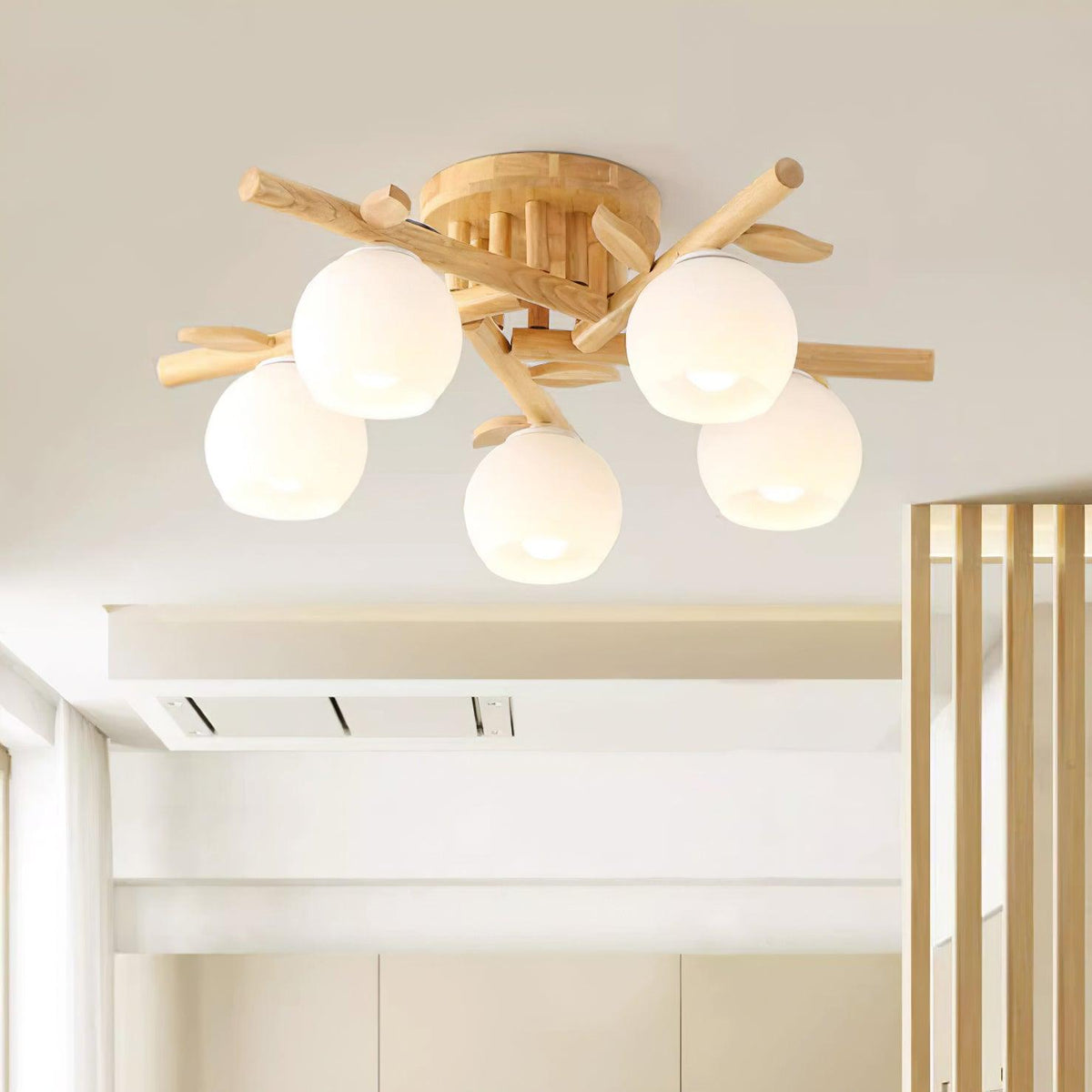 Willow minimalistyczna lampa sufitowa z drewna