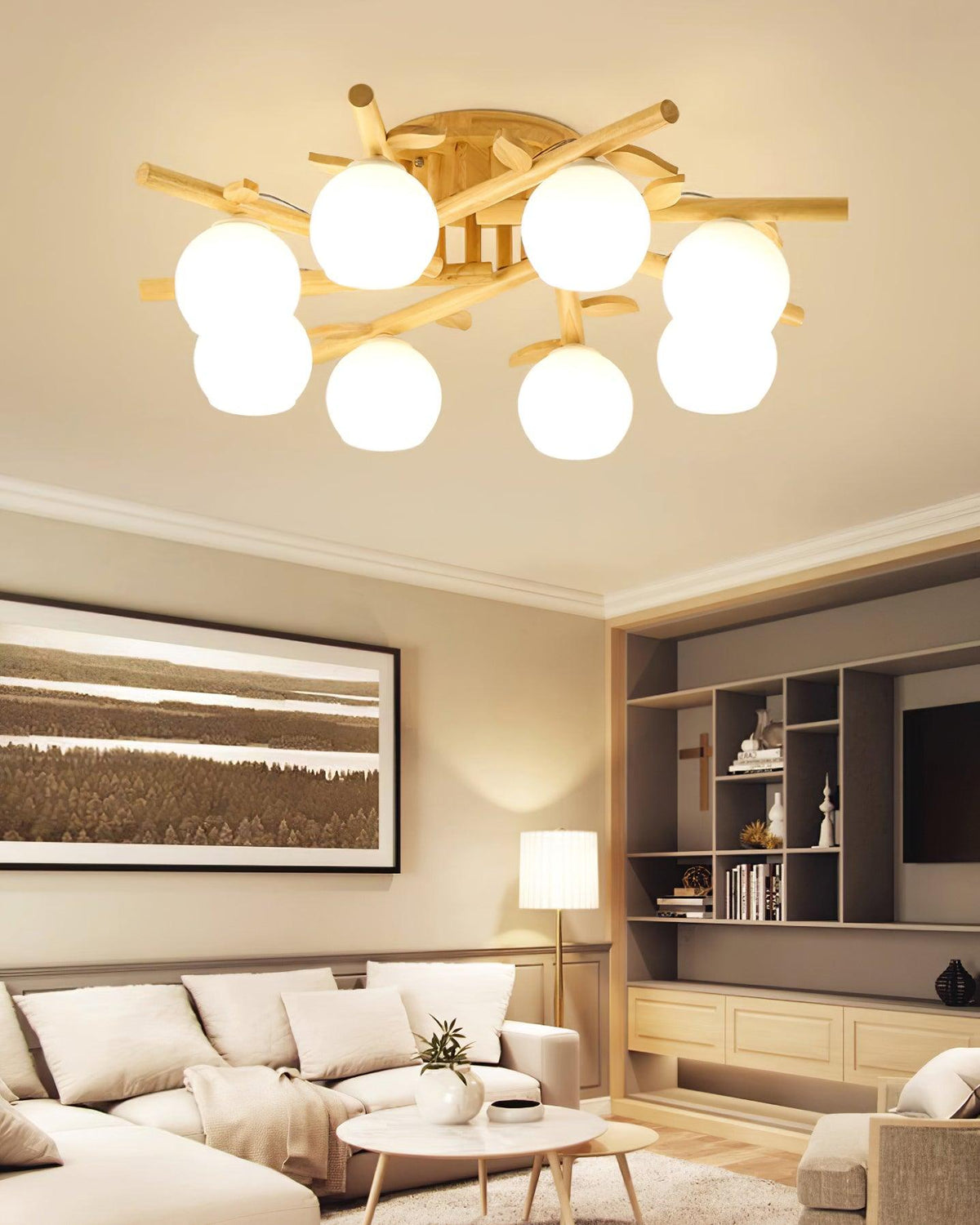 Willow minimalistyczna lampa sufitowa z drewna