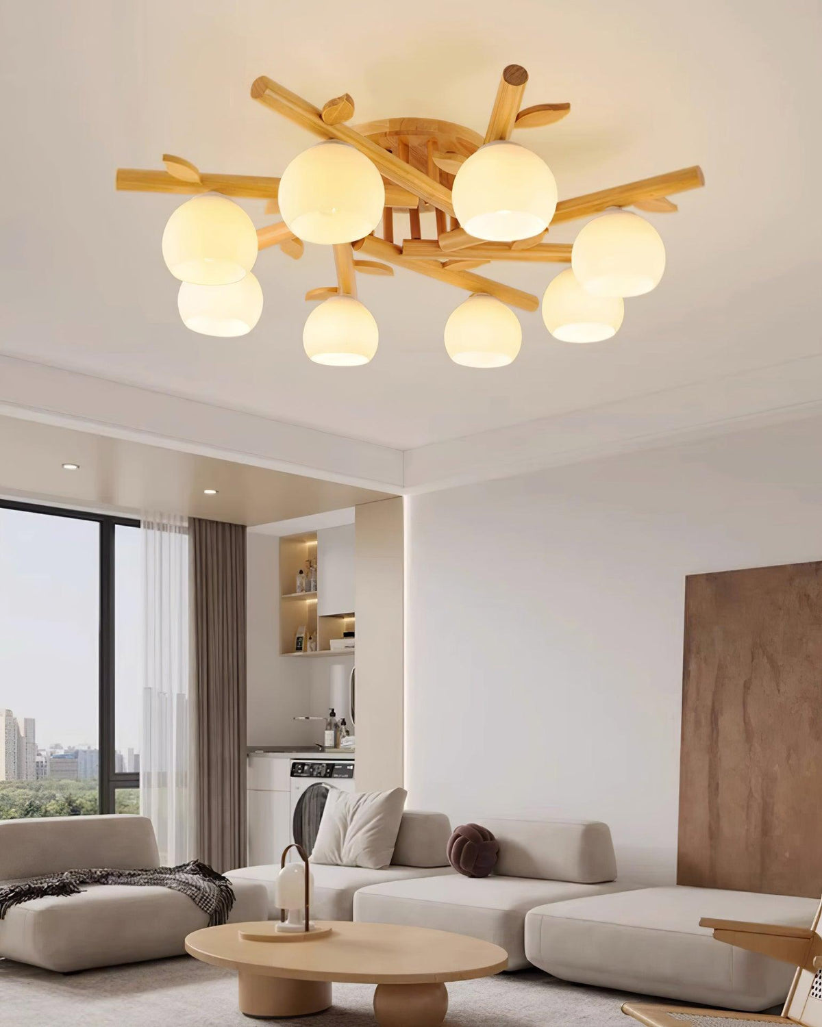 Willow minimalistyczna lampa sufitowa z drewna