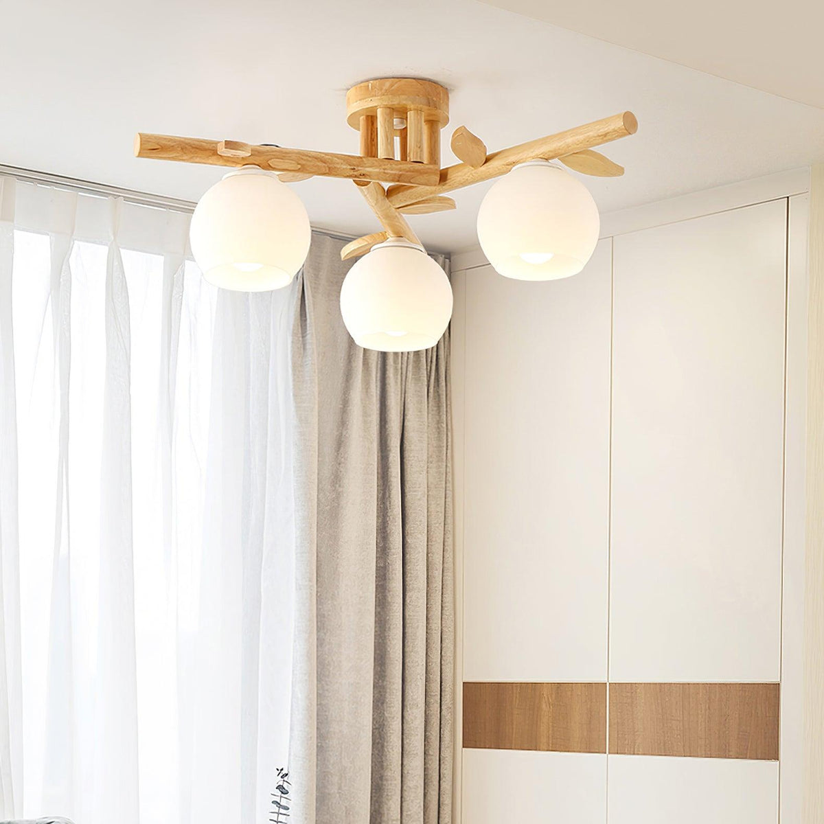 Willow minimalistyczna lampa sufitowa z drewna