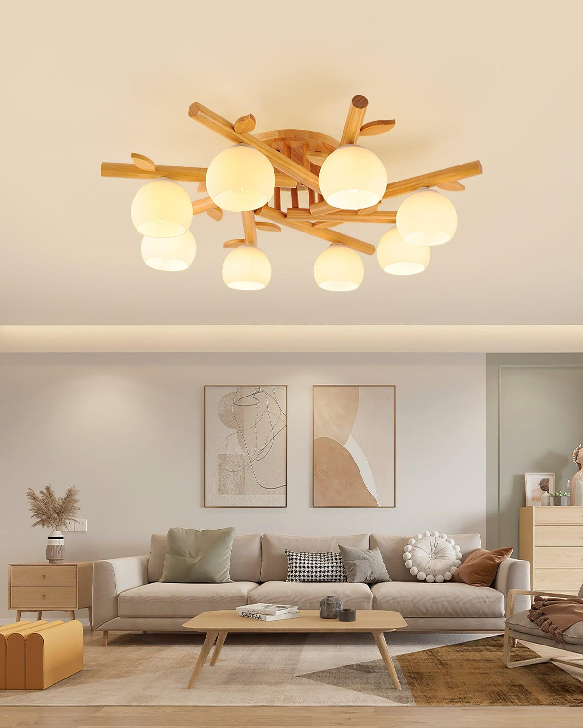 Willow minimalistyczna lampa sufitowa z drewna