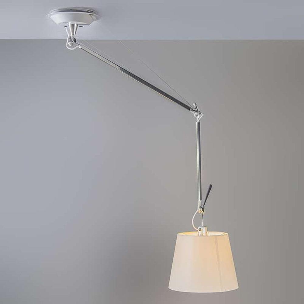 Avice wisząca lampa sufitowa z płótna w chromie i bieli