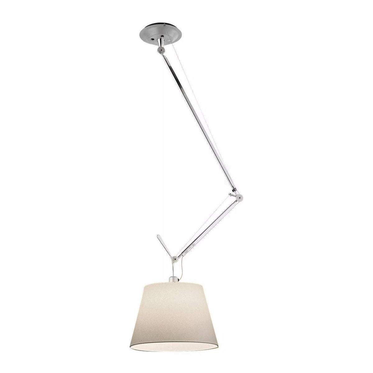 Avice wisząca lampa sufitowa z płótna w chromie i bieli