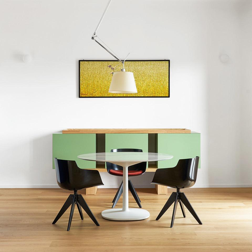 Avice wisząca lampa sufitowa z płótna w chromie i bieli