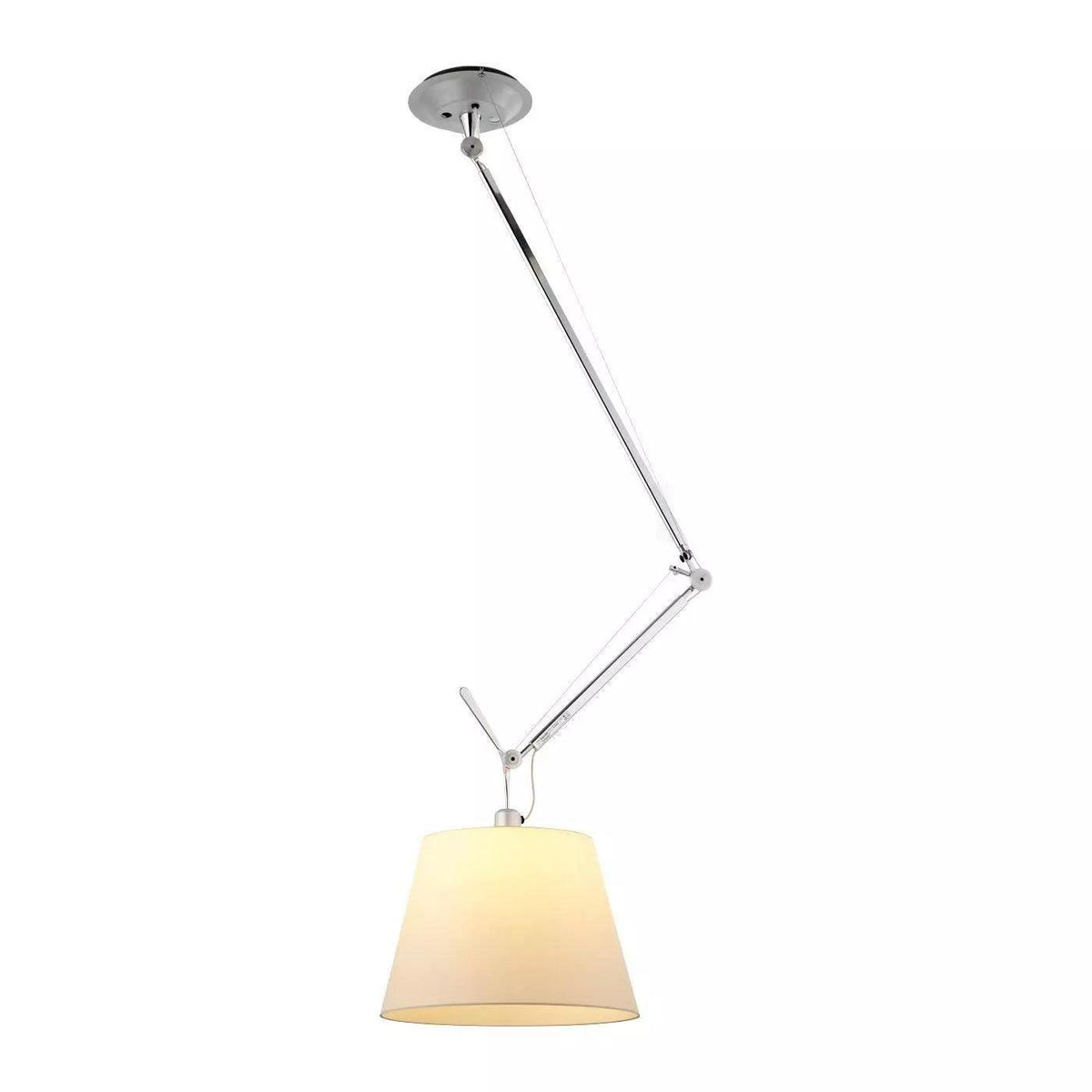 Avice wisząca lampa sufitowa z płótna w chromie i bieli