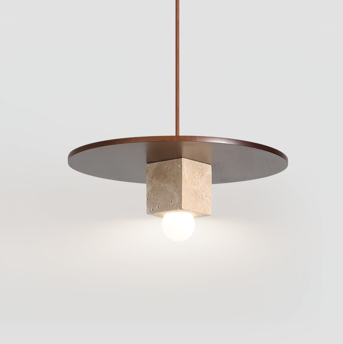 Sarix geometryczna lampa wisząca ze szkła i travertynu