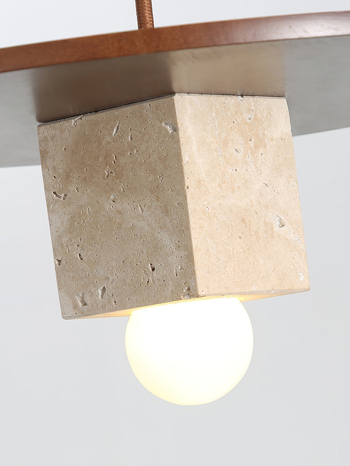 Sarix geometryczna lampa wisząca ze szkła i travertynu