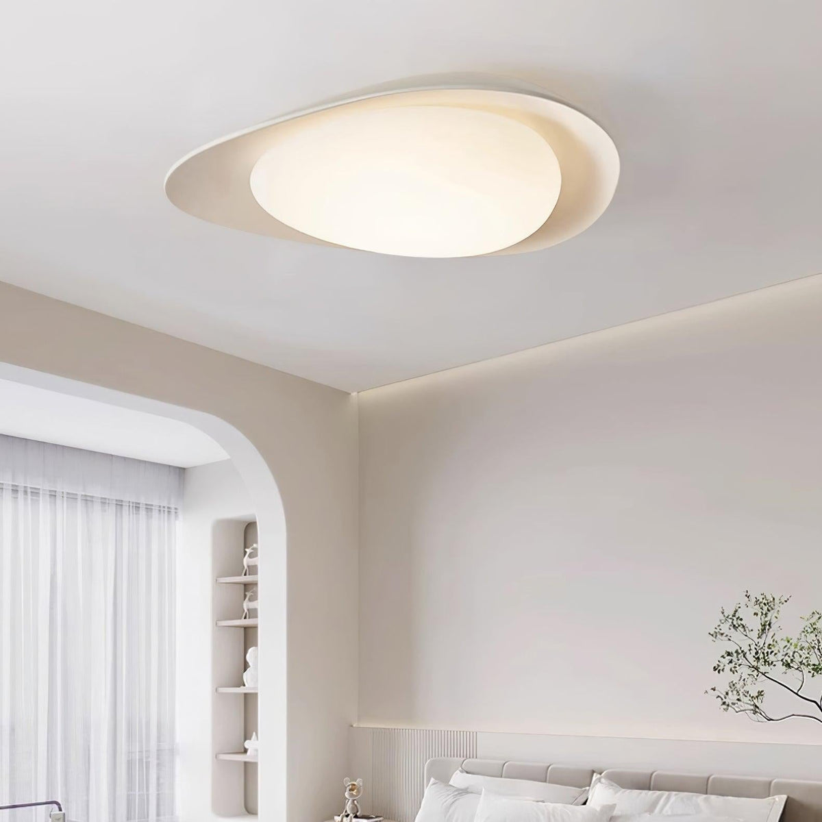 Blex lampa sufitowa w kolorze zielonym z beżowym kształtem kamieni
