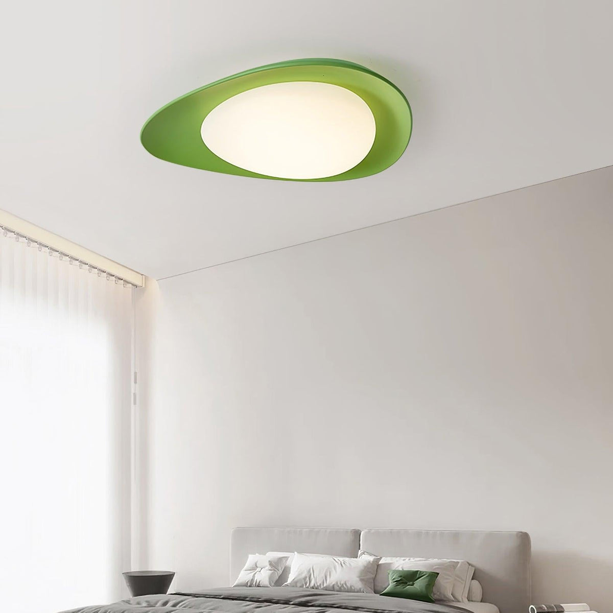 Blex lampa sufitowa w kolorze zielonym z beżowym kształtem kamieni