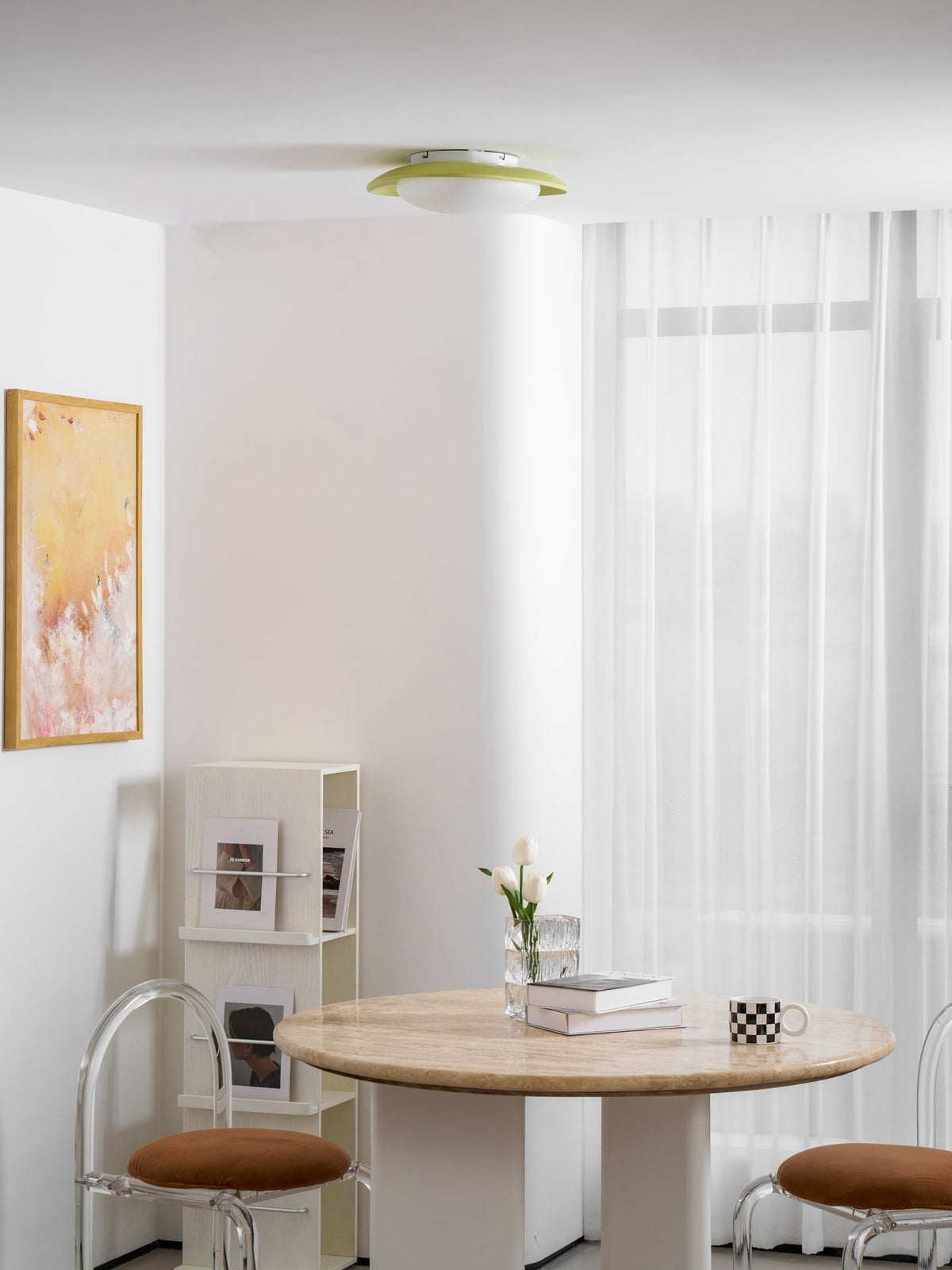 Lampa wisząca Poe z żywicy, kształt owalny, styl nowoczesny i współczesny