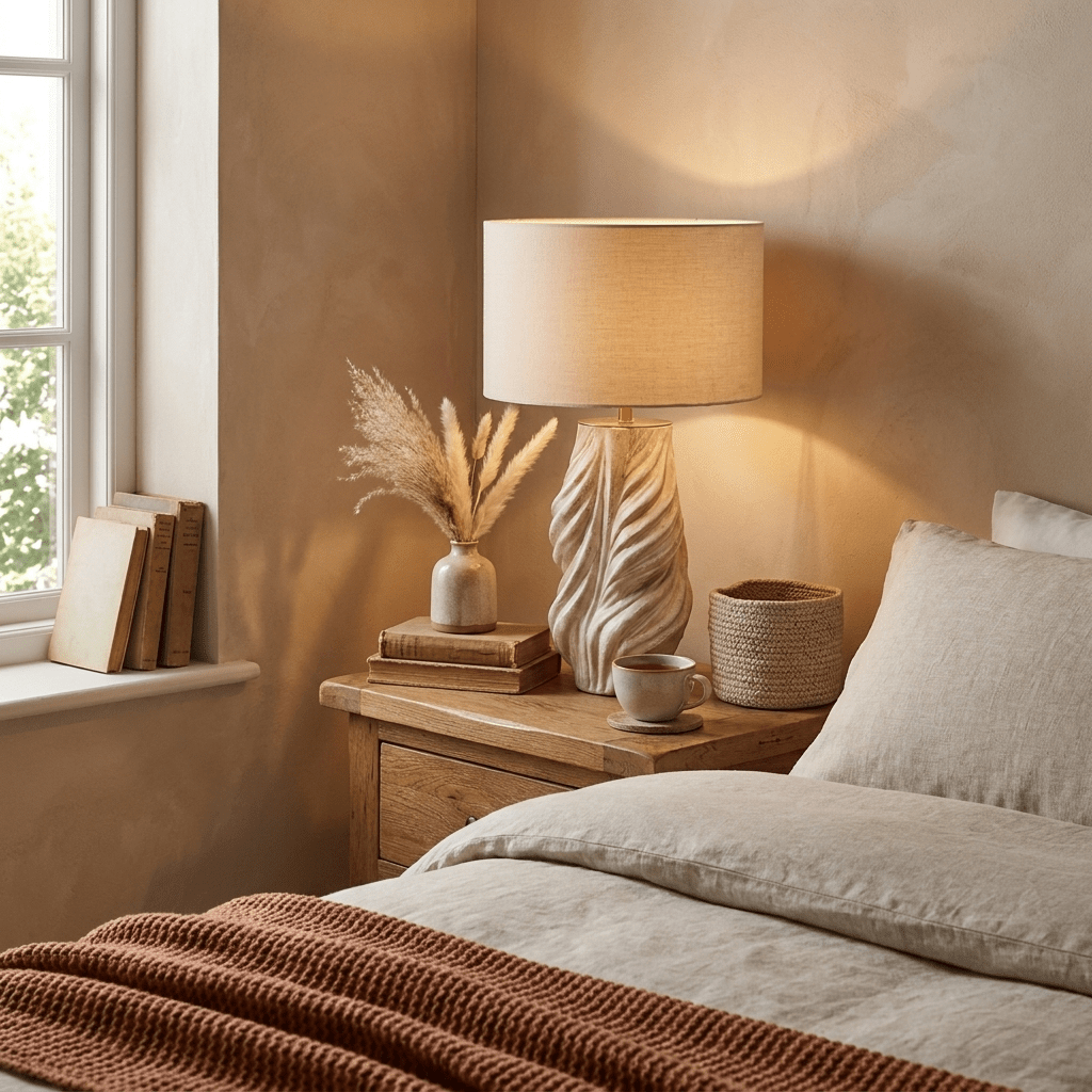 Celvienne lampa stołowa ceramiczna ze skręconą fakturą