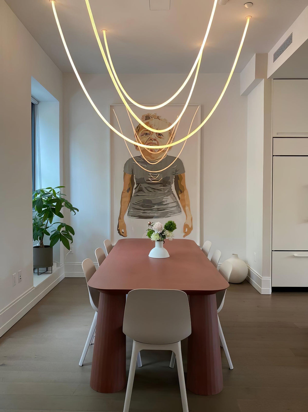Fenris lampa wisząca z elastycznym krzywym kablem silikonowym