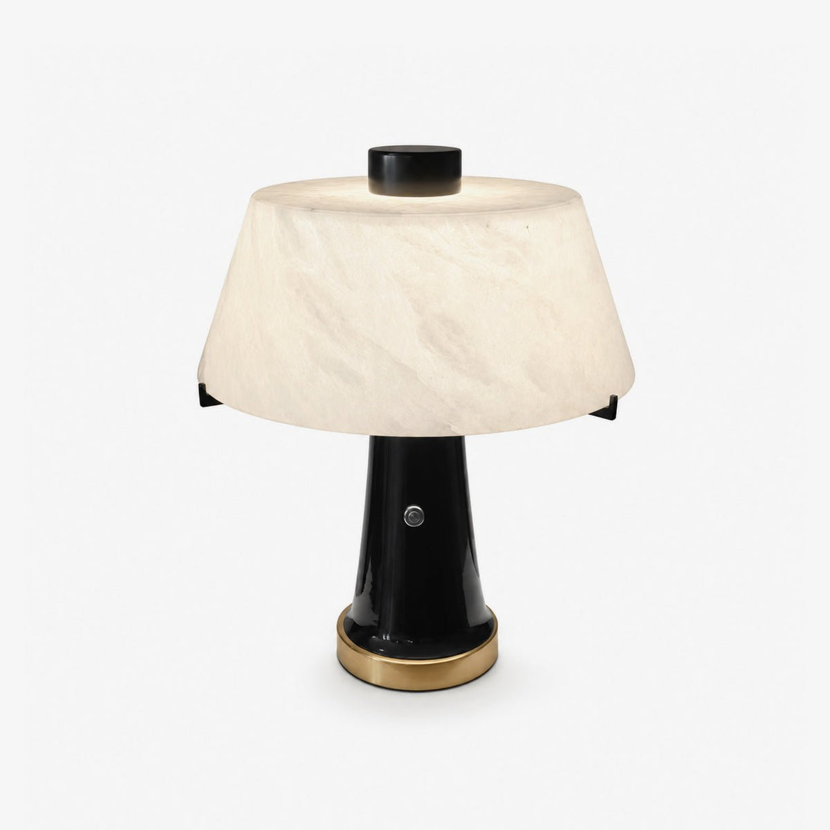 Lampa stołowa Renzo z alabastrem i lakierowanym metalem