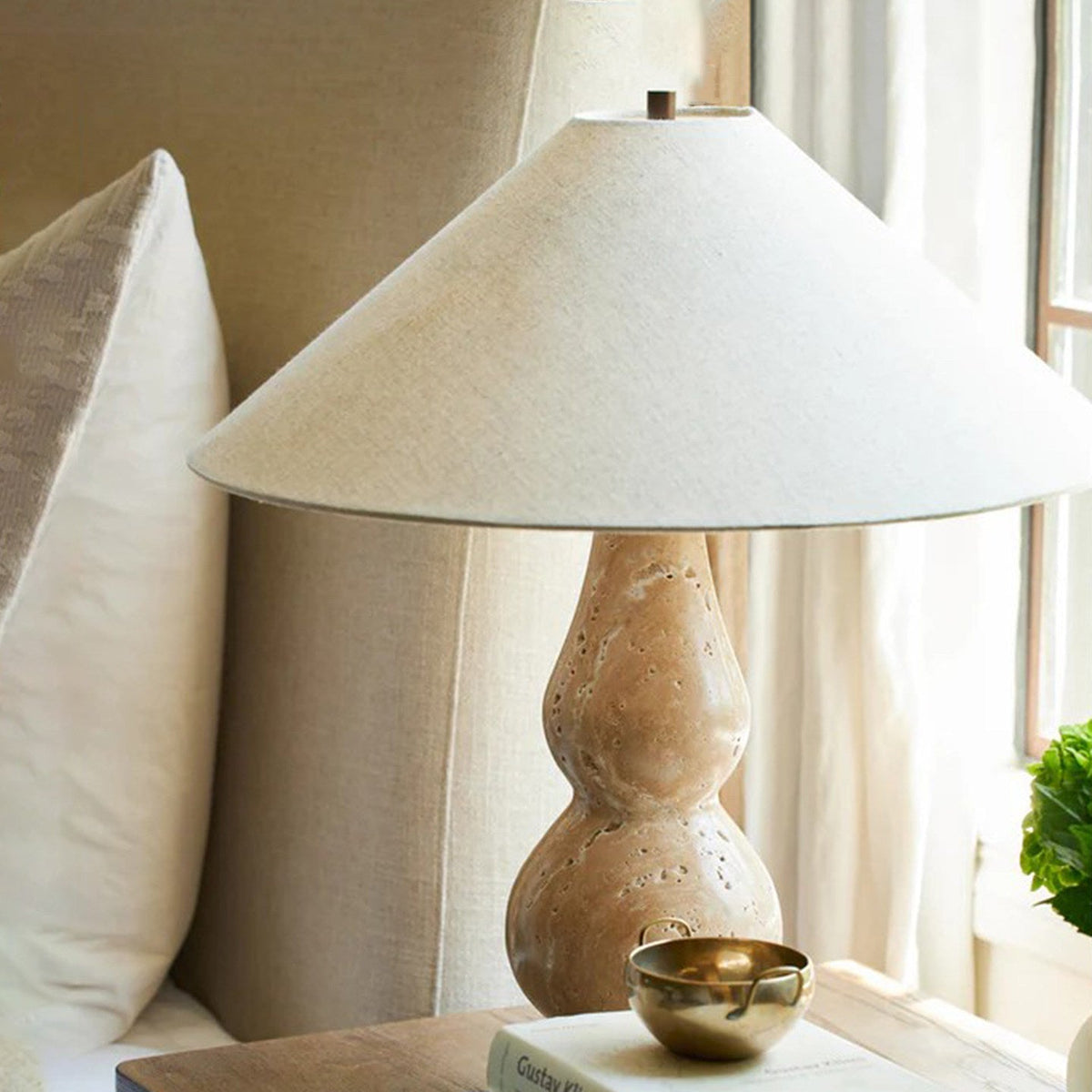 Lampa stołowa Travertine Double-Gourd