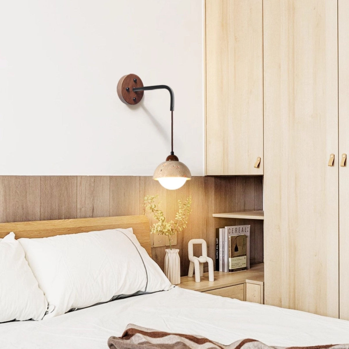 Travertine Swing Arm Kinkiet