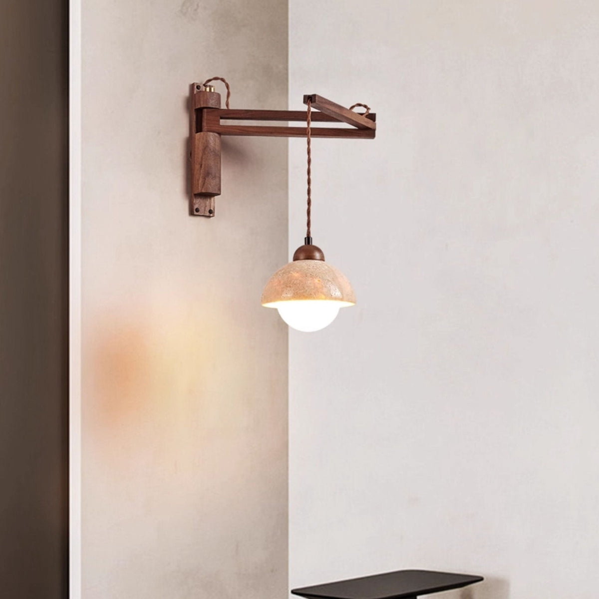 Travertine Swing Arm Kinkiet