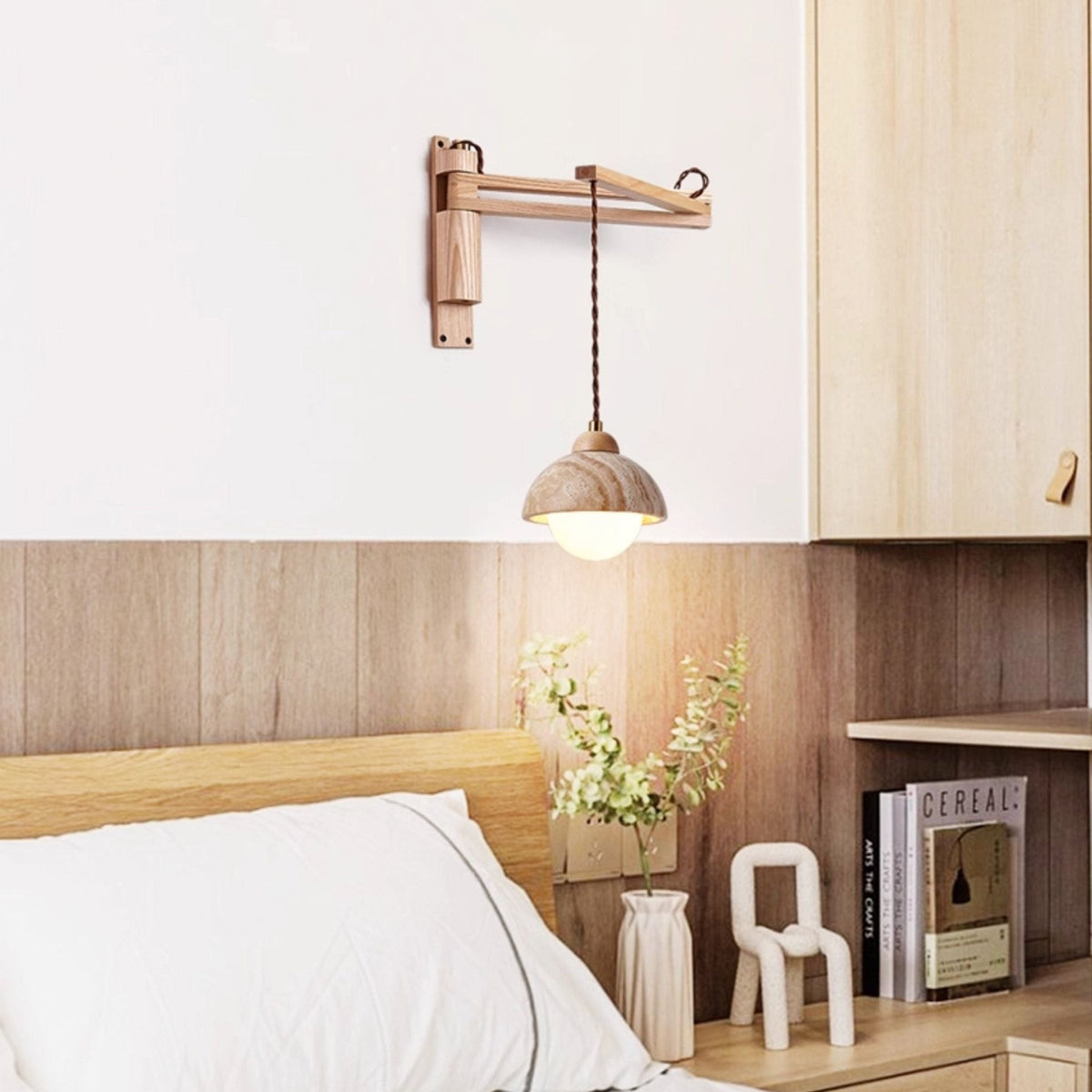 Travertine Swing Arm Kinkiet