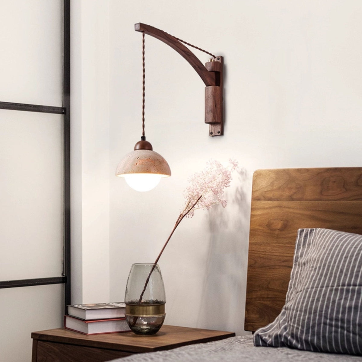 Travertine Swing Arm Kinkiet