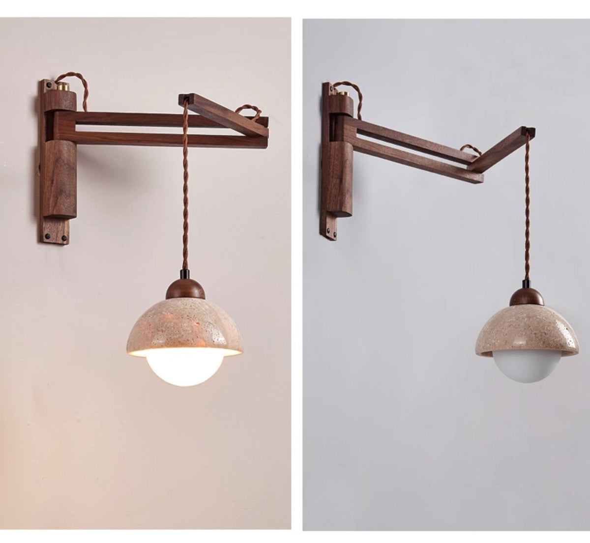 Travertine Swing Arm Kinkiet