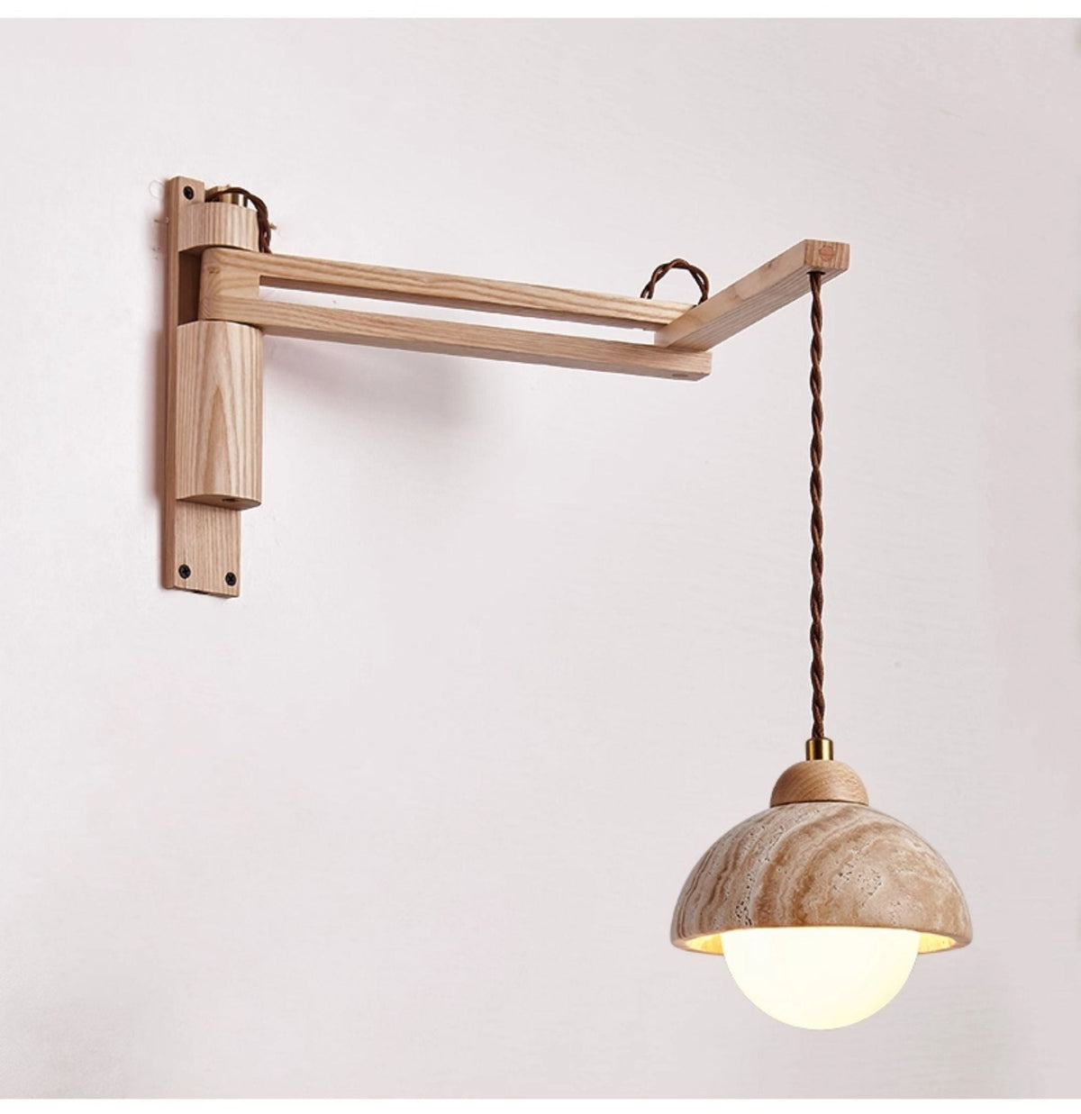 Travertine Swing Arm Kinkiet