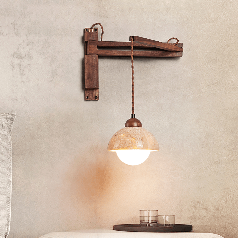 Travertine Swing Arm Kinkiet