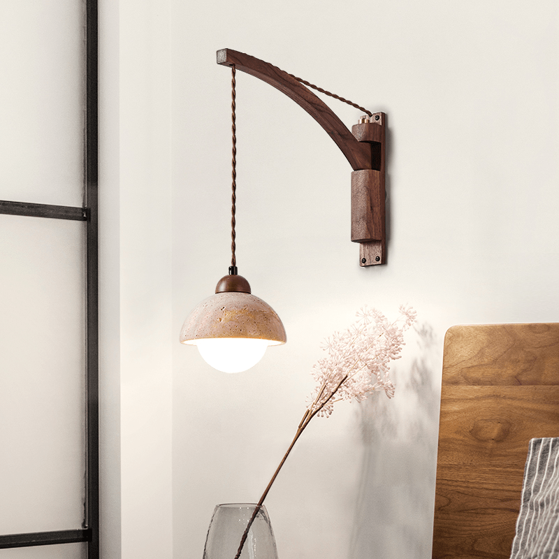 Travertine Swing Arm Kinkiet