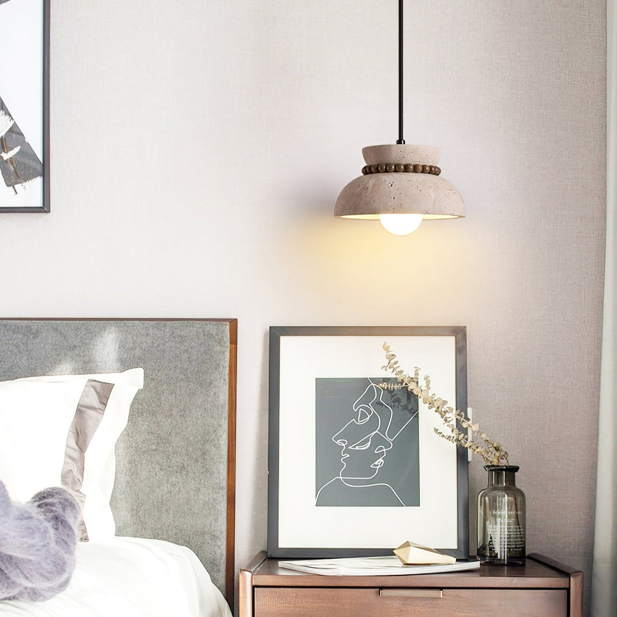 Selenise wisząca lampa Bead Halo ze szkła matowego