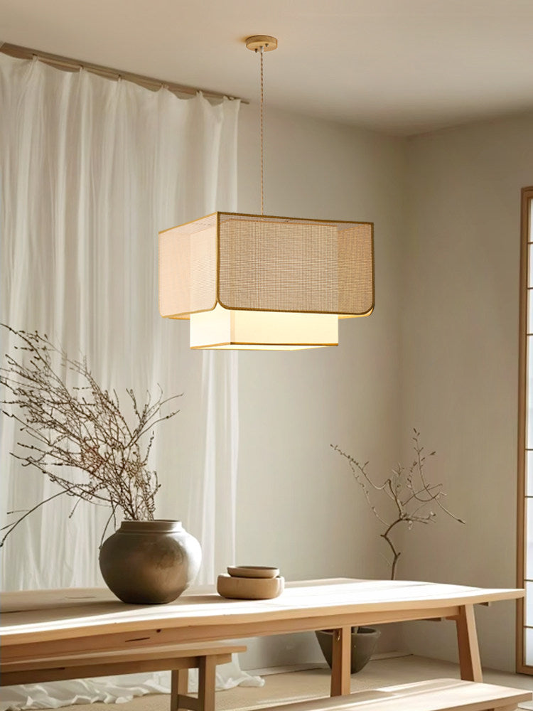 Yarrowford Lampa wisząca z plecionego rattanu