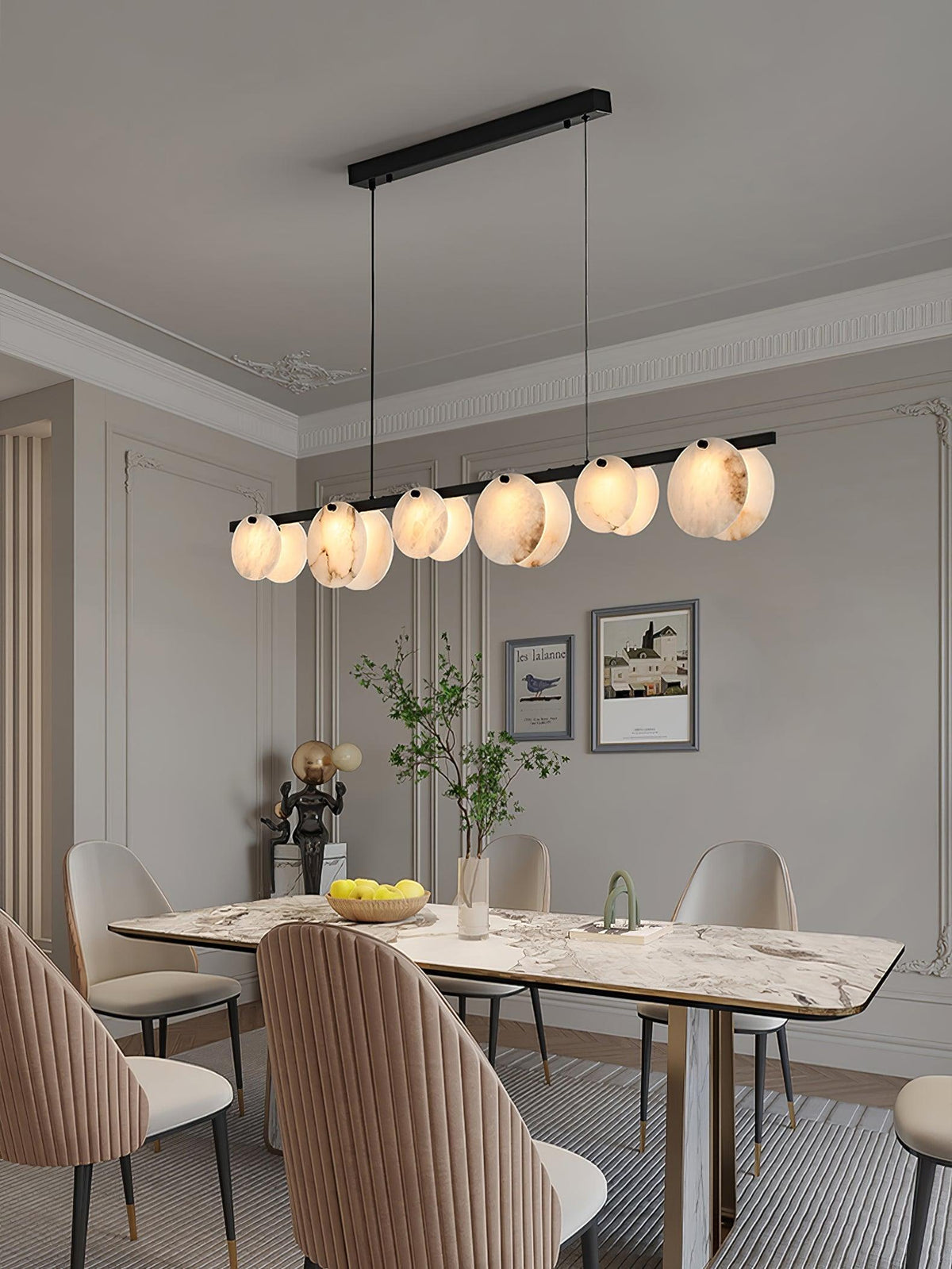Olirel liniowa lampa wisząca Alabaster