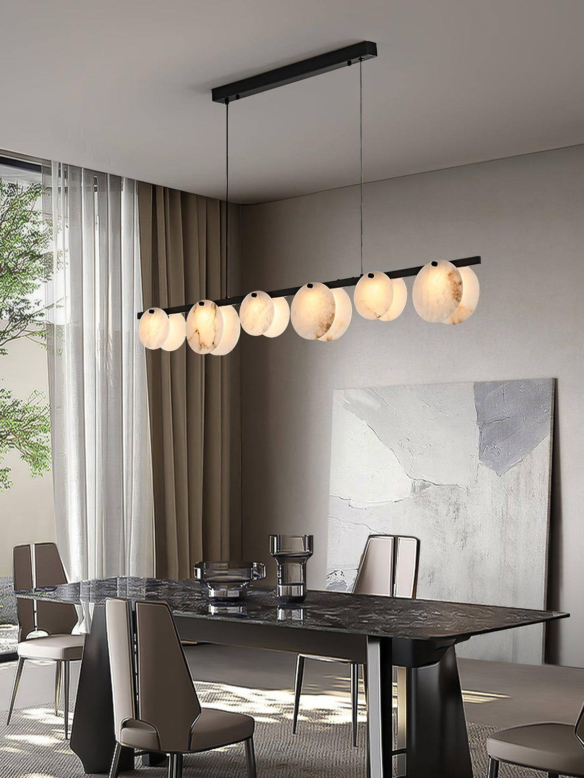 Olirel liniowa lampa wisząca Alabaster