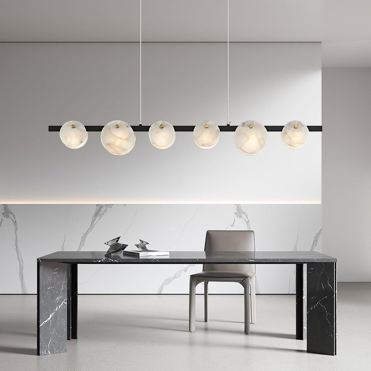 Olirel liniowa lampa wisząca Alabaster
