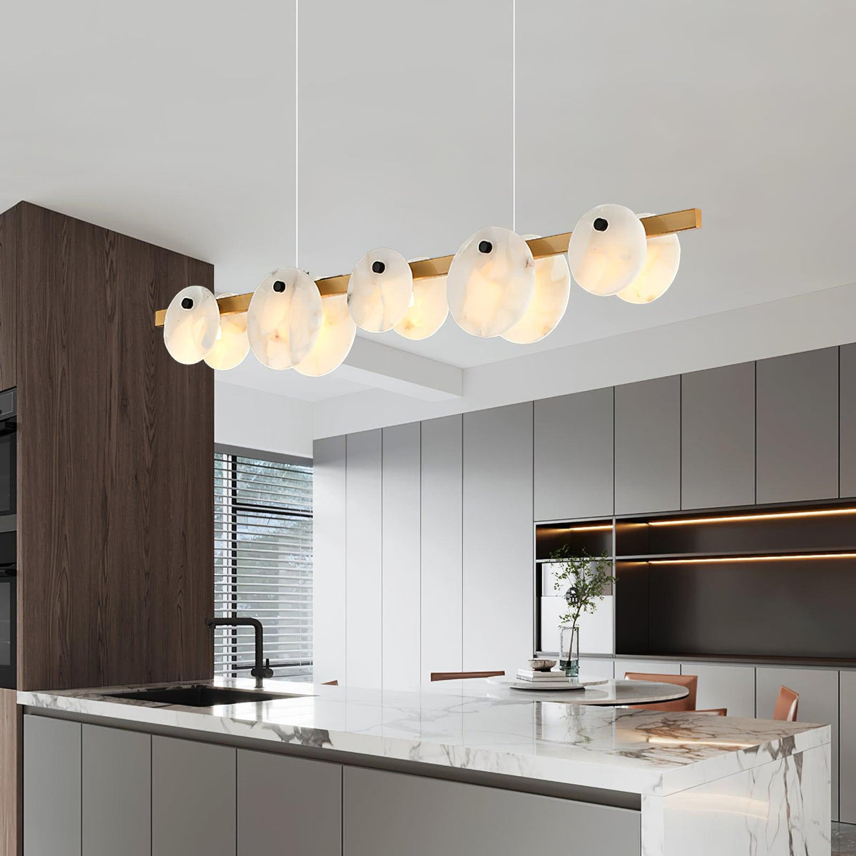 Olirel liniowa lampa wisząca Alabaster