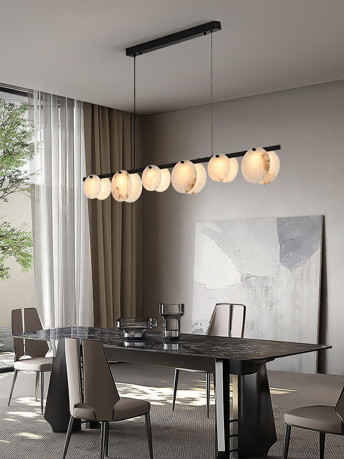 Olirel liniowa lampa wisząca Alabaster